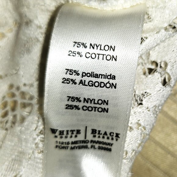 WHBM WHITE LACE TOP WITH BELL SLEEVES FEATURING EYELASH FRINGE DETAIL SIZE 00 - Picture 13 of 13